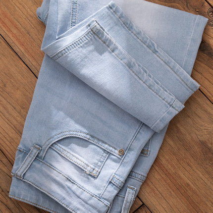 Casual and Casual Men's Denim Shorts Summer New Straight Casual Trendy Brand Versatile Large Size Mid-Length Pants for Men