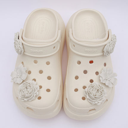 Puff Bouquet Style Clog Shoe Accessories Compatible with Cross Shoes Floral Decoration Linen Cloud Flower Shoe Buckle Set