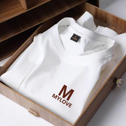 Summer Hong Kong Style Black Aircraft Ice Silk Round Neck Men's T-shirt Top Printed Casual Retro Top Couple Clothing