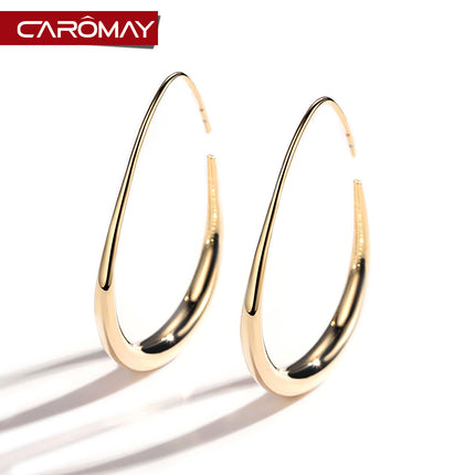 European and American Exaggerated Geometric Ear Ring Earrings Women's Korean Elegant Internet Popular Long Earrings Simple Face Slim Earrings