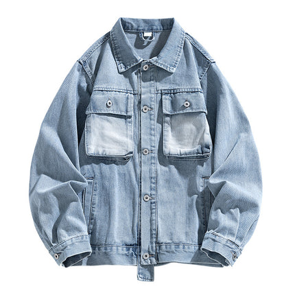 2024 autumn Denim jacket new distressed washed Denim jacket coat can be opened