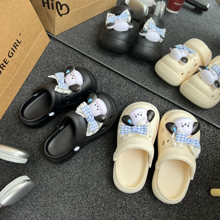 Summer New Cute Cartoon Dog Clogs Thick-Soled Non-Slip Toe-Toe Slippers 2025 New Outer Wear Clogs