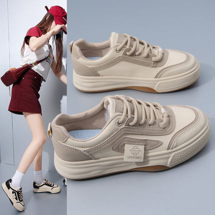 Ins Korean Style New White Sneakers for Women 2026 Spring Student Sports Running Casual Street Style Thick-Soled Shoes Yb6521