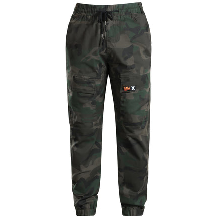 Elastic Work Pants for Men, Cotton Material, Elastic Waist, Spring and Autumn Camouflage Pants, Stain-Resistant Workwear Pants Wholesale