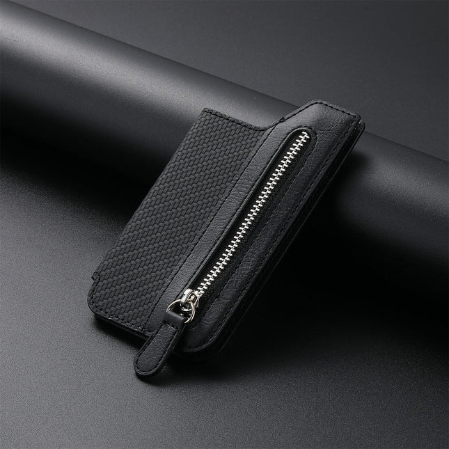 Hot selling mobile phone card bag card holder left and right flap multi-card holder zipper mobile phone bag creative personality back card bag