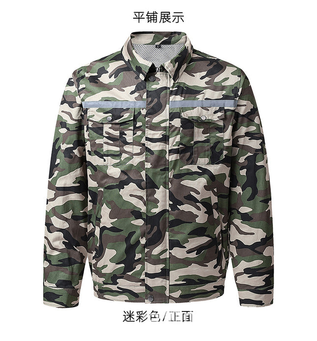 Summer fan clothes pure cotton air conditioning clothes men's and women's cooling work clothes summer welder camouflage construction site refrigeration work clothes