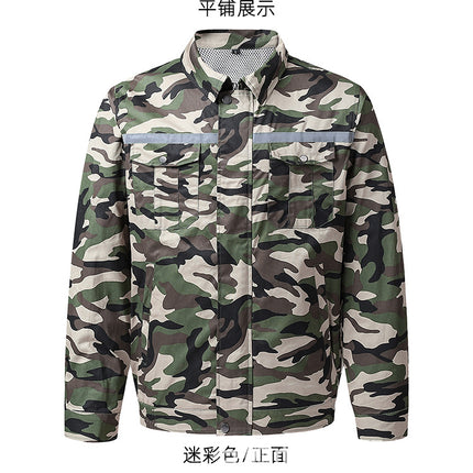 Summer fan clothes pure cotton air conditioning clothes men's and women's cooling work clothes summer welder camouflage construction site refrigeration work clothes