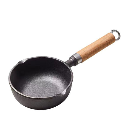New Cast Iron Deep Oil Pot for Oil Splashing, Small Pot for Oil Splashing Noodles, No Coating Small Pot