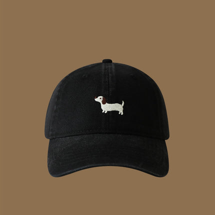 Spring and summer new dachshund embroidered baseball cap high quality all-match simple face duckling tongue hat for men and women wholesale