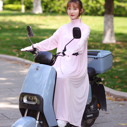 Electric Scooter Sun Protection Clothing for Spring and Summer, Long Style for Riding Electric Motorcycles, Outdoor Travel Sunshade Jacket for Women