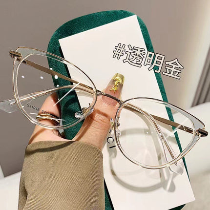 European and American retro cat's eye myopia glasses women's professional can be equipped with power lenses flat lens small frame eye frame