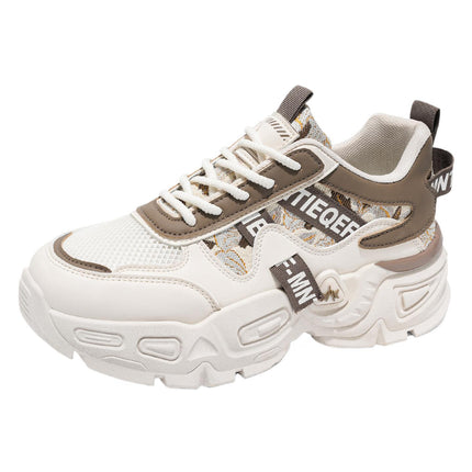 Men's Shoes 2025 New Summer Mesh Breathable Popular Youth Sports Shoes Casual Thick-Soled Running Dad Shoes for Men