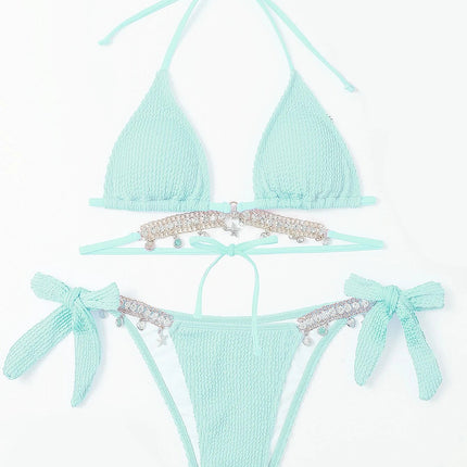 Bikini Special Fabric Fashionable Swimsuit Women's Suit Sexy Multi-Color Lace Bow Beach Swimwear