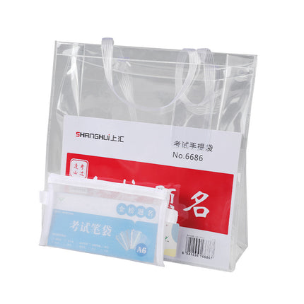 Transparent Document Bag Special Bag for Examination Primary School Student Subject Classification Bag Double-Layer tutorial bag Handbag Carrying Book Bag
