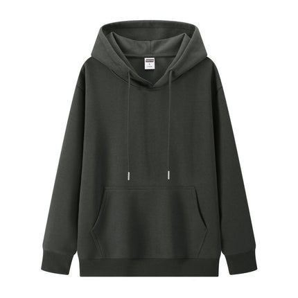 2025 Autumn/Winter M086 Trendy 350g Retro Cotton Loose Comfortable Warm Solid Color Pullover Hoodie
