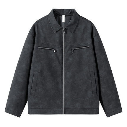 Fast 2024 Autumn New Jacket Loose Overalls Leather Jacket Men's Bike Clothing Leather Jacket Coat Fashionable Leather