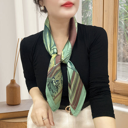 Spring and Summer 70cm Small Square Scarf Women's Autumn and Winter New Foreign Style Fashion All-match Shake Tone Same Scarf Scarf