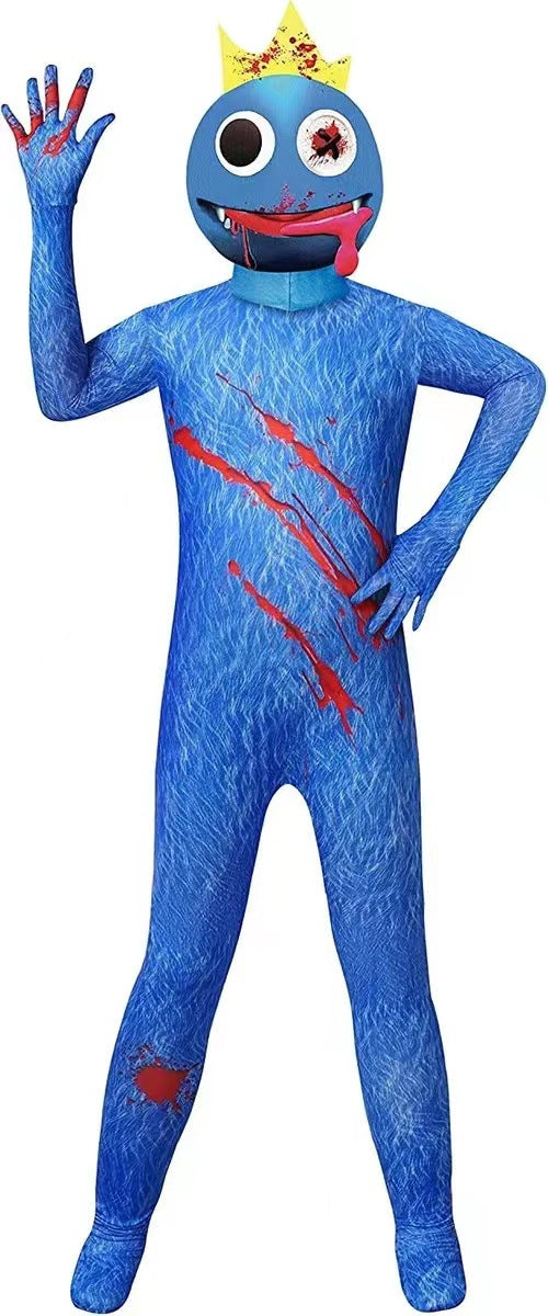 Halloween Rainbow friends ROBLOX rainbow game cos clothes Blue little monster props costume jumpsuit