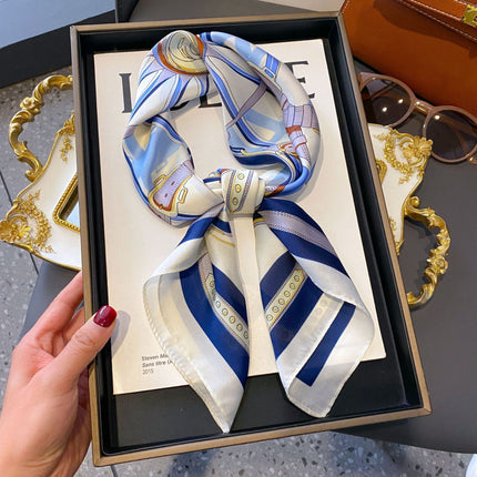 70cm Imitation Silk Square Scarf Fashion All-match Silk Scarf Professional Scarf Korean Style Neck Protection Scarf Decorative Small Square Scarf