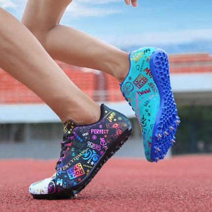 Wholesale track and field sprint nail shoes for primary and secondary school students sports examination competition running large size shoes can be invoiced