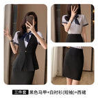 Black Vest Short Sleeve Shirt Dress / S