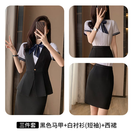 Professional suit Women's Vest Workwear Hotel Front Desk Fashion Vest Jewelry Shop Beautician Work Clothes Temperament suit