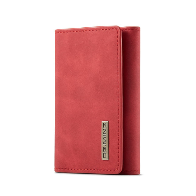 DG.MING Large Capacity Trifold Wallet Retro PU Wallet Card Bag Multifunctional Magnetic Small Wallet Clutch Black