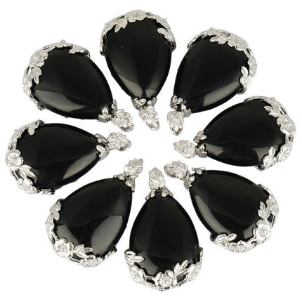 Elegant Elegant Silver Alloy Torus Crystal Pendant Drop Shape Natural Crystal Craft Necklace Pendant