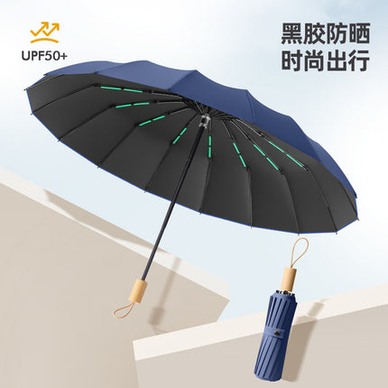 Umbrella, Thickened and Enlarged, for Women, Dual-Use for Sun and Rain, One-Touch Folding, Wholesale, Sunshade, Hot-Selling Rain Gear, Automatic Folding Sun Umbrella