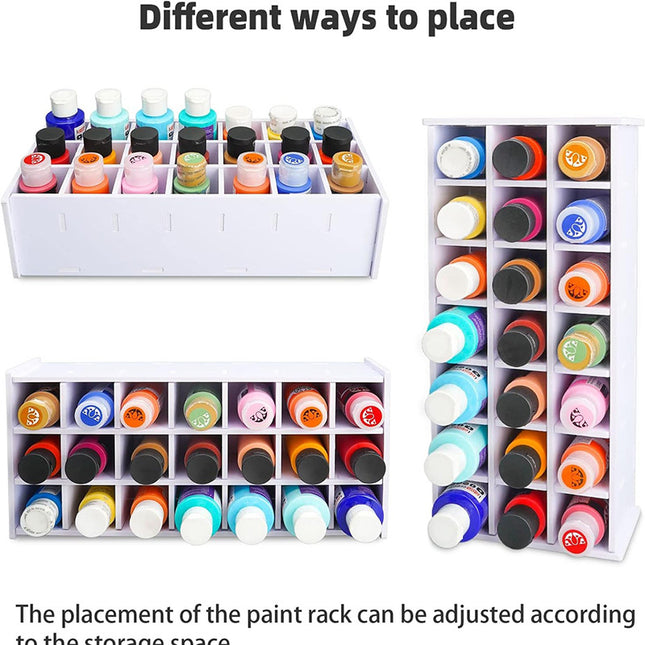 Paint Storage Box, Paint Organizer, Craft Paint Storage Rack, Oil Paint and Watercolor Paint Storage Shelf with Compartments