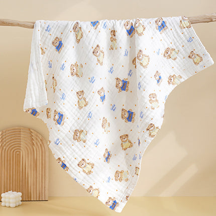 Baby Bath Towel, Children's Gauze Bath Towel, Cotton Baby Newborn Super Soft Absorbent Bath Blanket, Bath Towel Available in All Seasons