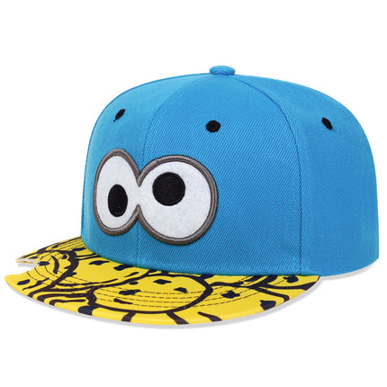 Cross-Border Foreign Trade New Adult Hat Embroidered Eyes Flat Brim Hip-Hop Baseball Cap Outdoor Sun Protection Peaked Cap