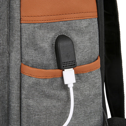 Cross-border Three-piece Backpack Unisex USB Simple Business Computer Bag Large Capacity Outdoor Travel Backpack