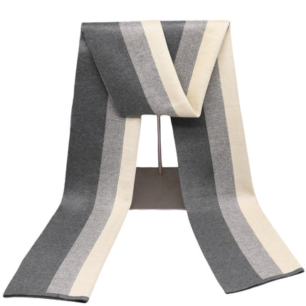 2024 New Fashion Simple Style High Sense Men's Knitted Wool Scarf British Style Warm Cold-proof Scarf