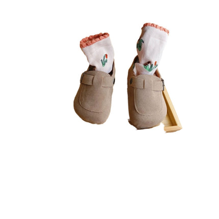 Spring 2024 children's Korean-style sneakers boys' suede shoes girls' boken single-layer shoes