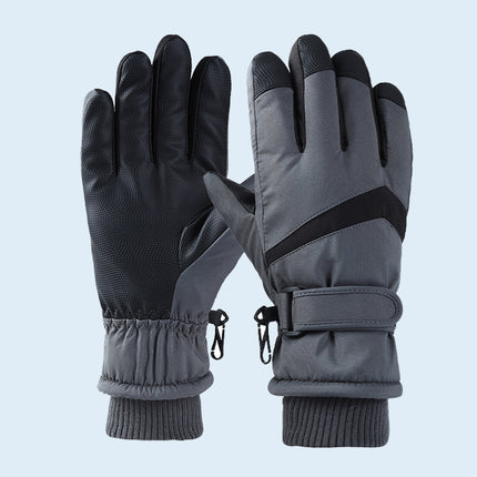 Winter Ski Gloves for Men and Women, Velvet Warm Outdoor Electric Vehicle Riding Waterproof Student Finger Touch Screen Gloves
