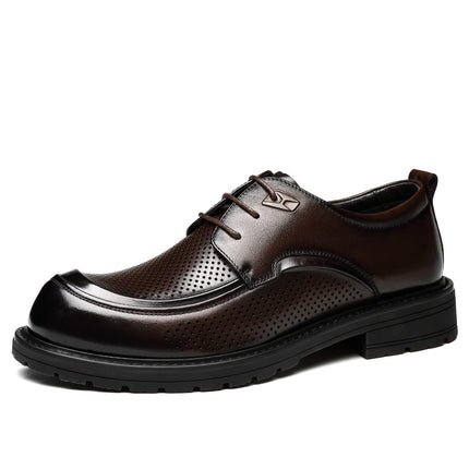 2025 New Men's Leather Shoes for Summer, High-End Men's Shoes Made of Top-Layer Cowhide, Comfortable and Breathable, Business Casual, Trendy Formal Wear