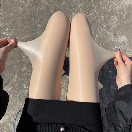 New Product 912 Needle Oil-Gloss Magic Pants Black Silk Horse Oil Stockings Sexy Open-Crotch Bare-Leg Effect Anti-Snag Pantyhose for Women
