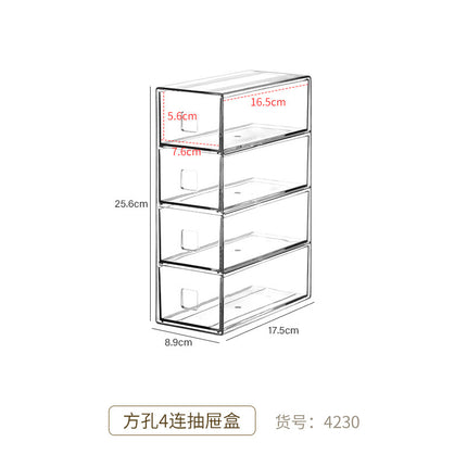 Desktop drawer transparent sundries cosmetics stationery pen note hand account tableware storage box mirror cabinet organizing box