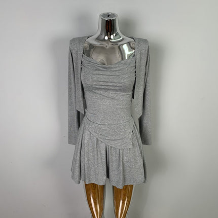 South Korea Dongdaemun Elegant Sexy Figure Camisole Short Cardigan Skirt Three-piece Suit Women