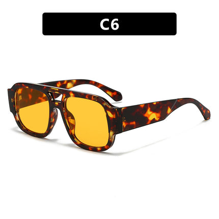 Fashion Casual Double-Bridge Sunglasses 2025 New Sun Glasses Uv Protection Personality European and American Photo Influencer Sunglasses for Women