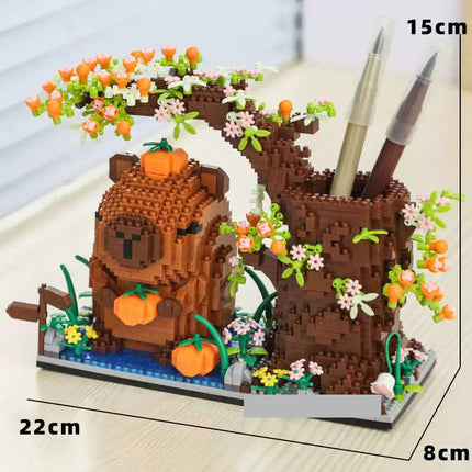 Cross-border kapi capybara Barra micro-particles creative pen container assembled building blocks Valentine's Day gift ornaments wholesale