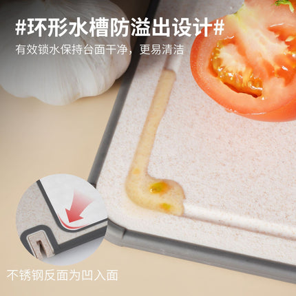 Amazon Cross-border Explosions Stainless Steel Wheat Straw Double-sided Cutting Board Thickened Anti-skid Cutting Board Cutting Board Source Factory