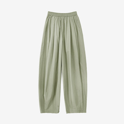 Aboutsea Summer Balloon Bobo Pants with a Drapey Feel for Pear-Shaped Body Types, Summer Women's High-End Wide-Leg Pants
