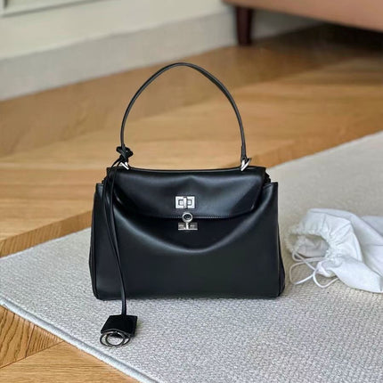 Women's Bag 2025 New Rodeo Handbag First Layer Cowhide Tote Bag Fashionable Cool Single Shoulder Crossbody Armpit Bag