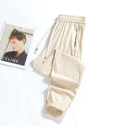 2024 Summer New Men's and Women's Ice Silk Elastic Couple Sports Pants Men's Sports Casual All-match Loose Sports