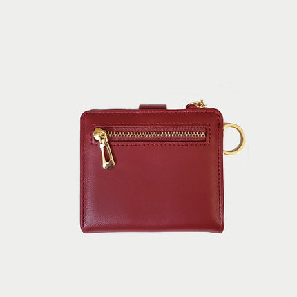 Ins Wallet Women's Short Multi-Functional Keychain Zipper Card Holder Coin Purse Women's Leather Wallet New Portable