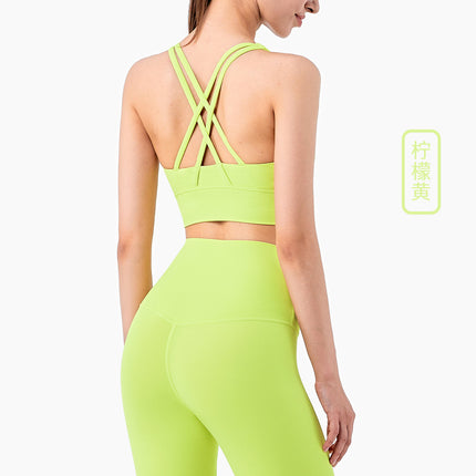 2025 New Naked Sports Vest Women's Shockproof Cross Beautiful Back Fitness Underwear Running Outdoor Sports Bra