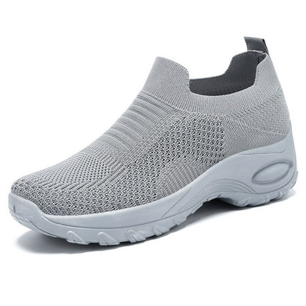 Shoes Women's Casual Shoes Summer New Style Flywoven Breathable Mesh Shoes Soft Sole Comfortable Mom's Shoes Cross-Border Versatile Shoes