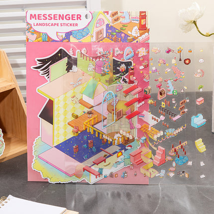 Cross-border Explosions Core Stranger Super Large 3D Stereo Landscape Stickers Decompression Microscale Scene Stickers DIY Cabin Fun Stickers